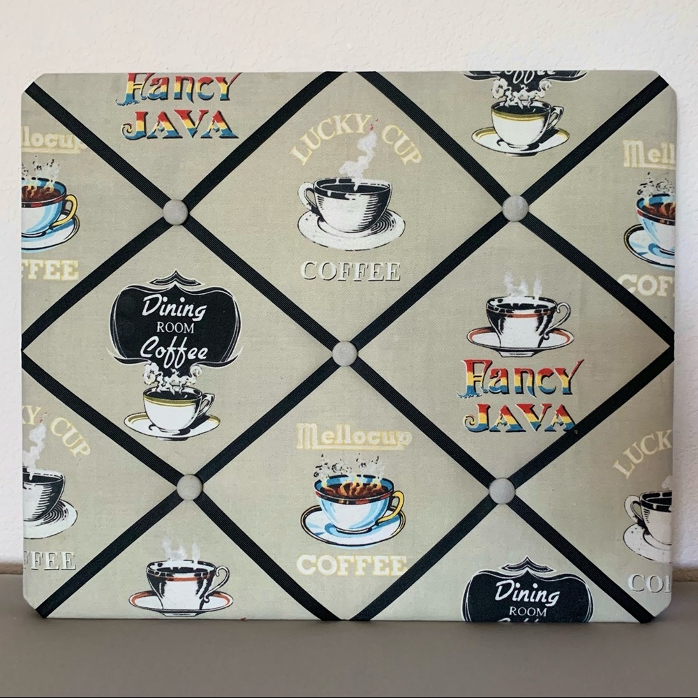 Vintage coffee nook photo and notes holder memo board